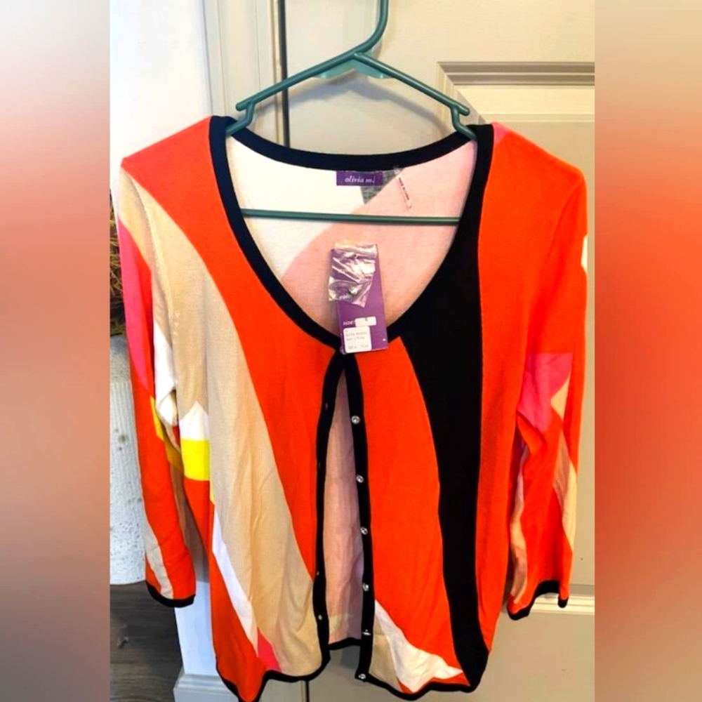 ✨️NWT✨️ Olivia M. Neon Womens Cardigan Size Medium